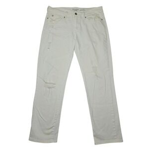 Denizen from Levi's Modern Slim Cuffed Jeans Distressed White Sz 10 W30